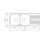 Sanitec Νεροχύτης Ανοξείδωτος 116×50 10647 Atlantic Σατινέ 10647-aristeros