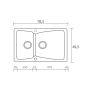 Sanitec Νεροχύτης 320 Classic 79×50 320-01-Granite-White