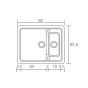 Sanitec Νεροχύτης 330 Classic 62×51 330-14-Metallic-Ice