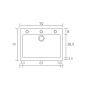 Sanitec Νεροχύτης 338 Classic 70×50 338-14-Metallic-Ice