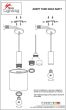 SE21-GM-4-3BL-SH3 ADEPT TUBE Gold Matt Pendant Brown Fabric Shade+ HOMELIGHTING 77-8614