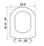Κάλυμμα Λεκάνης WC D Shape B.T Βακελιτικό με Στηρίγματα Εκτόνωσης 41,5-47x35,3cm Οπές 11-20cm ,Κατάλληλο Essedra, Alfa, Aveiro Elvit 0082-ekt