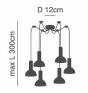 SE21-GM-4-BL6-MS3 ADEPT TUBE Gold Matt Pendant Black Metal Shade+ HOMELIGHTING 77-8646