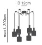 SE21-BL-B10-BL6-SH123 ADEPT FLEX White, Grey, Brown Fabric Shade Pendant+ HOMELIGHTING 77-8963
