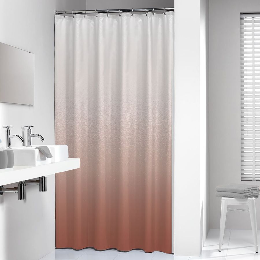 Κουρτίνα Μπάνιου Υφασμάτινη 100% Polyester 180x200cm Dark Pink Sealskin Blend 800136