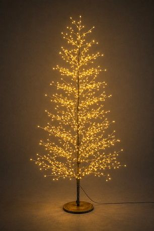Μάυρο Φωτιζόμενο Δέντρο Με 2690 Led Copper Φωτάκια Με Θερμό Φωτισμό 2700 Kelvin ,Με Μετασχηματιστή ip44 210(h)cm Lianos 26803