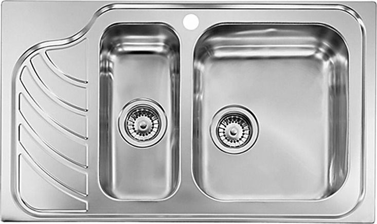 Νεροχύτης Ανοξείδωτος Λείος 86*51 εκ. Ένθετος Ερμάριο 80 εκ.με Ποδιά Αριστερά Sanitec Eureca 11754-2VR 