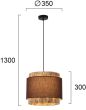 Κρεμαστό Μονόφωτο 1xE27 D300xH1300mm Natural Fabric Brown Riviera Viokef 4299400