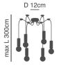 SE21-GM-4-BL6-MS50 ADEPT TUBE Gold Matt Pendant Black Metal Shade+ HOMELIGHTING 77-8593
