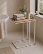 Side Table με Μεταλλικό Σκελετό Off-White και Αφαιρούμενη Επιφάνεια από MDF 45x28x59cm MRShome DF-0051000