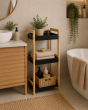 Ραφιέρα 3 θέσεων Bamboo/MDF Μπεζ/Μαύρη 33x33x80cm MRShome  DS-1145000