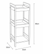 Ραφιέρα 3 θέσεων Bamboo/MDF Μπεζ/Μαύρη 33x33x80cm MRShome  DS-1145000