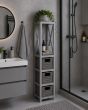 Έπιπλο MDF με 1 Ράφι και 3 Συρτάρια Γκρι 17x24x82cm MRShome DS-1221000