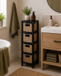 Συρταριέρα MDF με 4 Συρτάρια 17x24x65cm Μπεζ/Μαύρο MRShome DS-1234000