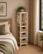 Έπιπλο MDF με 1 Ράφι και 3 Συρτάρια Μπεζ 17x24x82cm MRShome  DS-1245000