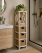 Έπιπλο MDF με 1 Ράφι και 3 Συρτάρια Μπεζ 17x24x82cm MRShome  DS-1245000