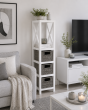 Έπιπλο MDF με 1 Ράφι και 3 Συρτάρια Γκρι/Λευκό 17x24x82cm MRShome  DS-1295000