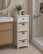 Συρταριέρα Λευκή MDF με 4 Συρτάρια 37.5x27.5x86cm MRShome  DS-2216000
