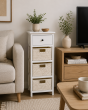 Συρταριέρα Λευκή MDF με 4 Συρτάρια 37.5x27.5x86cm MRShome  DS-2216000