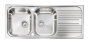 Sanitec Νεροχύτης Ανοξείδωτος 116×50 10647 Atlantic Σατινέ 10647-aristeros