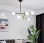 SE21-HA-6 HARUTO BLACK AND GOLD PENDANT OPAL 70x70x60cm E27x6 MAX60W IP20 2 YEARS WARRANTY HOMELIGHTING 77-50613