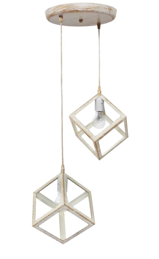 KYVOS NEW 2/L WHITE-BRONZE PENDEL ΚΡΕΜΑΣΤΟ PLASTIC Heronia 35-0108