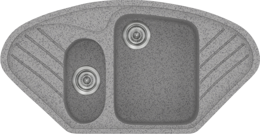 Sanitec Νεροχύτης 302 Classic 96×51 302-04-Granite-Grey