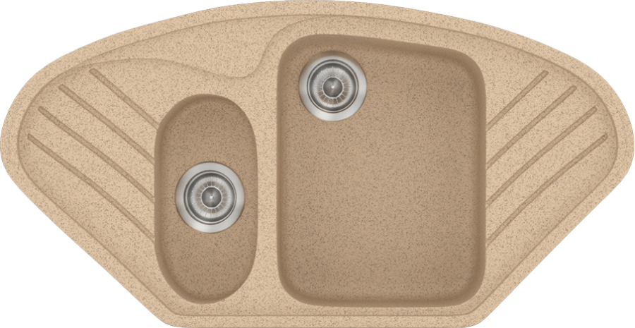 Sanitec Νεροχύτης 302 Classic 96×51 302-10-Granite-Beige