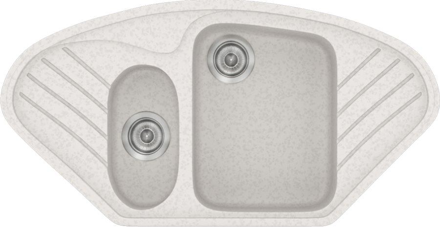 Sanitec Νεροχύτης 302 Classic 96×51 302-14-Metallic-Ice