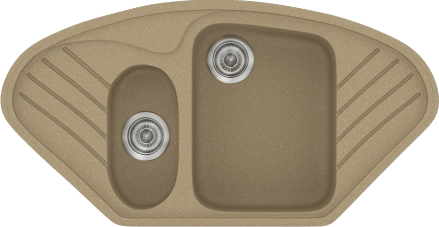 Sanitec Νεροχύτης 302 Classic 96×51 302-16-Metallic-Coffee