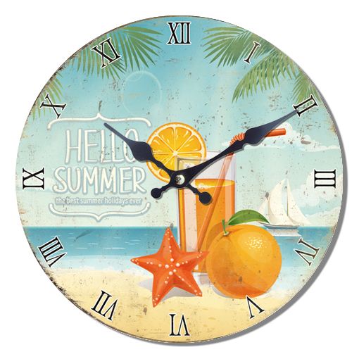 Ρολόι Tοίχου MDF 34εcm Hello Summer Etoile NN-162-406