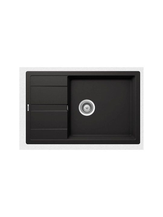 Νεροχύτης Ένθετος M78xΠ50 εκ.Γρανίτης Nero Schock Cristalite Manhattan 30180-1401