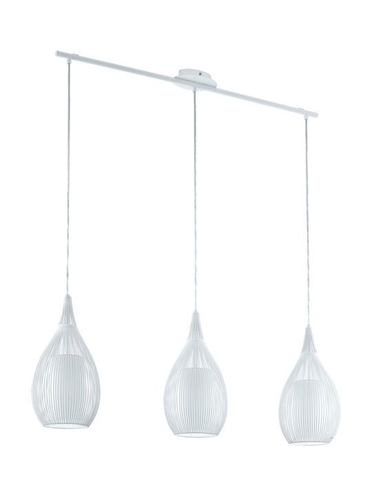 Eglo Razoni Μοντέρνο Κρεμαστό Φωτιστικό Τρίφωτο Ράγα με Ντουί E27 σε Λευκό Χρώμα 94388