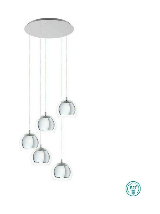 Eglo Rocamar Μοντέρνο Κρεμαστό Φωτιστικό Πολύφωτο σε Ασημί Χρώμα 98596