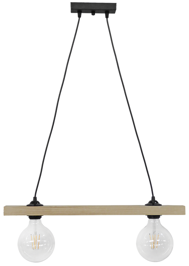 Ράγα μοντέρνο φωτιστικό Ε/27 RAGA 2L CABLE WOOD Heronia 31-1220