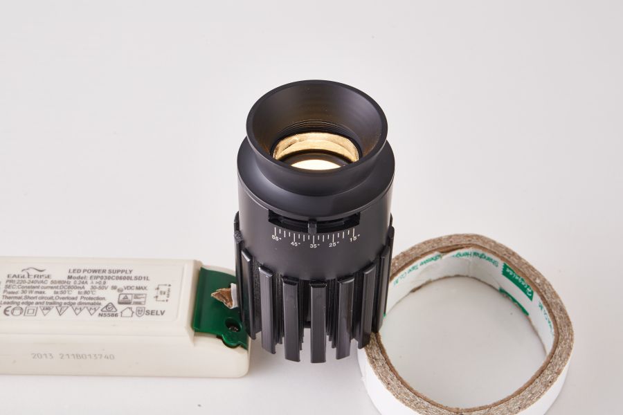 SE-SPL-Z-BL-3K GUSTO SPOT LED COB ZOMMABLE 20W BLACK 3000K FOR CIELO AND TRIXI. PAIRING WITH DE HOMELIGHTING 77-9262