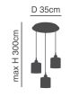 SE21-BR-10-3BL-SH3 MAGNUM BRONZE Brown Shade Pendant+ HOMELIGHTING 77-8743