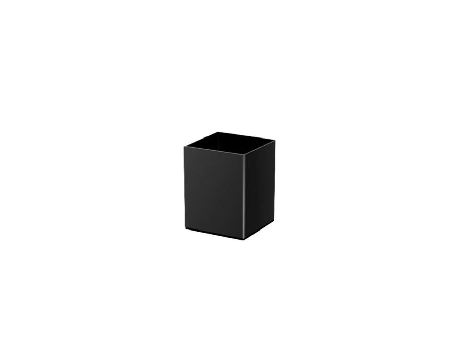 Ποτηροθήκη Επιτραπέζια 7x7x10 cm Brass Black Mat Sanco Metallic Bathroom Set 90152-M116