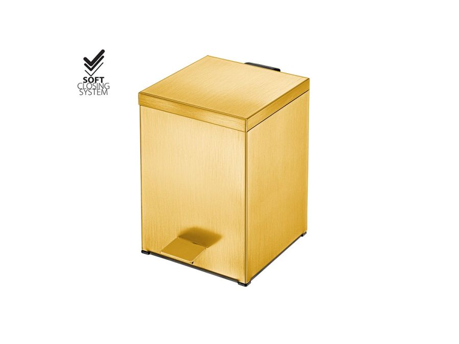 Χαρτοδοχείο 5lt 18x25*Y26,5 cm Gold 24K Brushed Soft Closing Sanco Waste Bins 90677-AB5