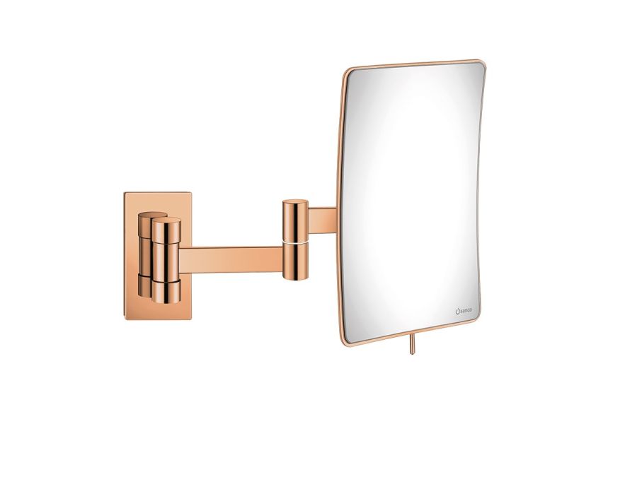 Καθρέπτης Μεγεθυντικός Επτοίχιος με Διπλό Βραχίονα Μεγέθυνση x3 Rose Gold 24K Sanco Cosmetic Mirrors MR-301-A06