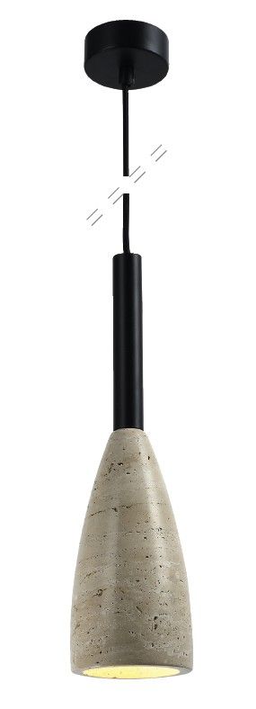 InLight Κρεμαστό φωτιστικό γκρι από travertine marble 1XΕ27 D:10 x 35cm 4091