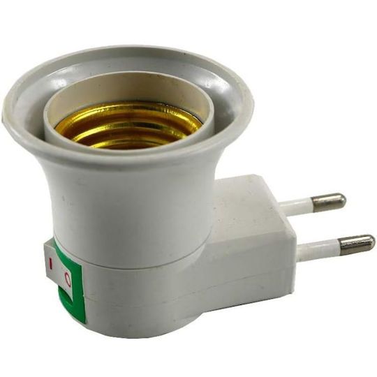 Ντουί Φις Ε27 με διακόπτη Λευκό EL339271