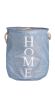 Καλάθι Απλύτων 50x40cm Υφασμάτινο Γαλάζιο "Home " με Αδιάβροχη Μεμβράνη Εσωτερικά, Κορδόνι & Χερούλια Σχοινί Etoile MB-1197A