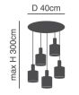 SE21-GM-4-5BL-SH3 ADEPT TUBE Gold Matt Pendant Brown Fabric Shade+ HOMELIGHTING 77-8615