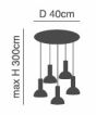 SE21-GM-4-5BL-MS3 ADEPT TUBE Gold Matt Pendant Black Metal Shade+ HOMELIGHTING 77-8650
