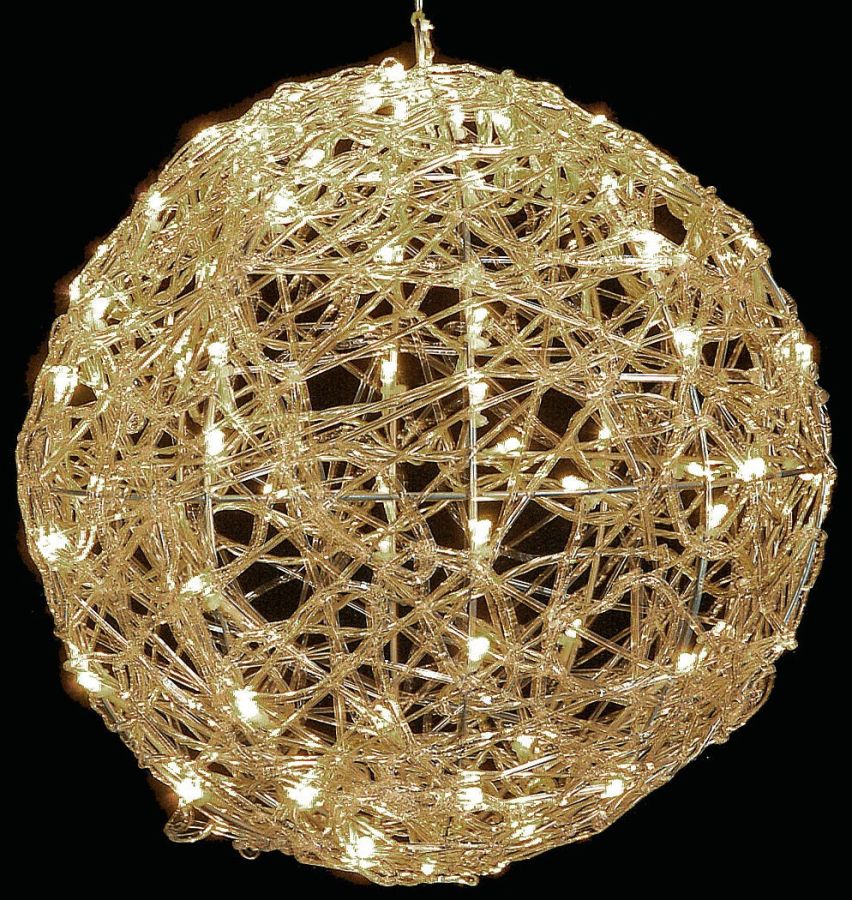 100Led Φωτιζόμενη Ακρυλική Μπάλα Με Θερμό Φωτισμό Και Μετασχηματιστή Ip44,35cm Lianos 60149