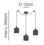 SE21-BR-10-BL3-SH2 MAGNUM BRONZE Grey Shade Pendant+ HOMELIGHTING 77-8734