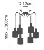 SE21-GM-4-BL6-SH1 ADEPT TUBE Gold Matt Pendant White Fabric Shade+ HOMELIGHTING 77-8597