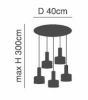 SE21-GM-4-5BL-MS1 ADEPT TUBE Gold Matt Pendant Black Metal Shade+ HOMELIGHTING 77-8636