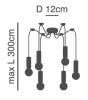 SE21-GM-4-BL6-MS12 ADEPT FLEX Gold Matt Pendant Black Metal Shade+ HOMELIGHTING 77-8943